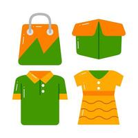 shopping objects vector illustrations set