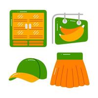 shopping objects vector illustrations set