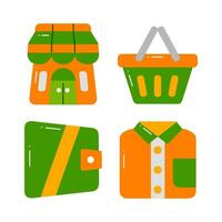 shopping objects vector illustrations set