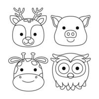 animal objects vector illustrations set