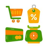 shopping objects vector illustrations set