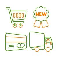 shopping objects vector illustrations set