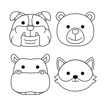 animal objects vector illustrations set