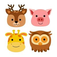 animal objects vector illustrations set