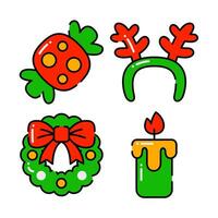 christmas objects vector illustrations set