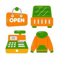 shopping objects vector illustrations set