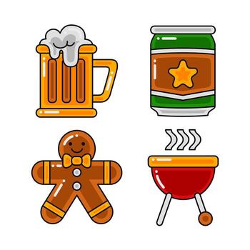 Oktoberfest objetos vector ilustraciones conjunto