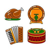 oktoberfest objects vector illustrations set