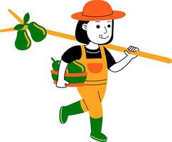 young woman farmer vector illustration