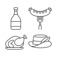 oktoberfest objects vector illustrations set