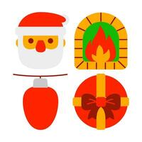 christmas objects vector illustrations set