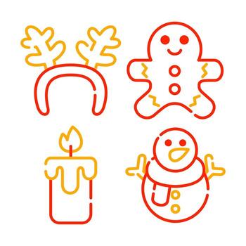 Navidad objetos vector ilustraciones conjunto