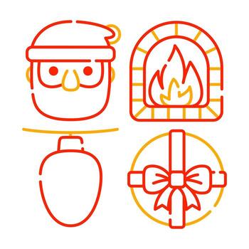 Navidad objetos vector ilustraciones conjunto