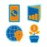 business objects vector illustrations set