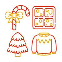 christmas objects vector illustrations set