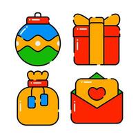 christmas objects vector illustrations set