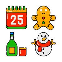 christmas objects vector illustrations set