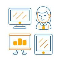 business objects vector illustrations set