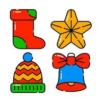 christmas objects vector illustrations set