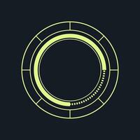 digital hud round frame cartoon vector illustration