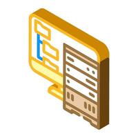 data archiving database isometric icon vector illustration