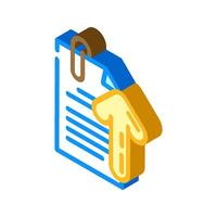 paperclip attached file isometric icon vector illustration