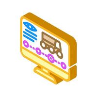 remote monitoring autonomous delivery isometric icon vector illustration