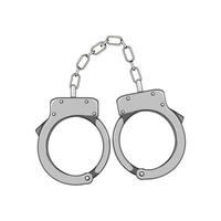 criminal handcuffs cartoon vector illustration