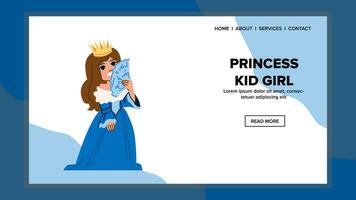 hermosa princesa niño niña vector