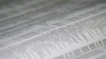 List of names, phone numbers and address in a page of a guide of phone book video