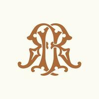Savor sophistication with our vector monogram emblem R and R. Elevate your restaurant brand with this tasteful and distinctive retro-inspired design.