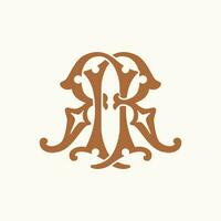 Savor sophistication with our vector monogram emblem R and R. Elevate your restaurant brand with this tasteful and distinctive retro-inspired design.