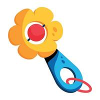 Trendy Flower Rattle vector