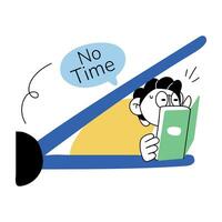 Trendy No Time vector