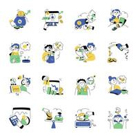 Modern Hand Drawn Set of Inflation Illustrations c vector