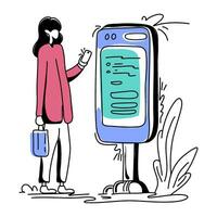Digital payment flat illustration in this graphic. technique is commonly used in infographics illustrations to make complex data more digestible visually appealing vector