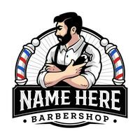 BARBERSHOP RETRO VINTAGE LOGO TEMPLATE vector