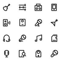 Pack of Music Linear Style Icons vector