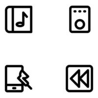 Pack of Music Linear Style Icons vector