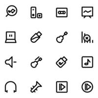 Pack of Music Linear Style Icons vector