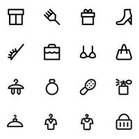 Bundle of Dressing and Grooming Line Icons vector