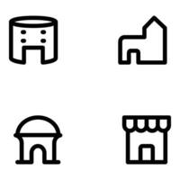 Housing and Industrial Building Icon vector