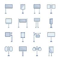 Outdoor Advertising Isometric Icons vector