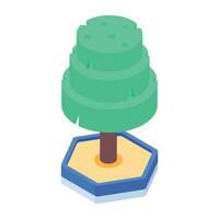 Trees Isometric Icon vector