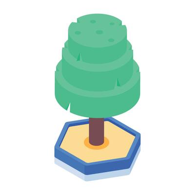 Trees Isometric Icon