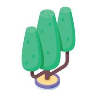 Trees Isometric Icon vector