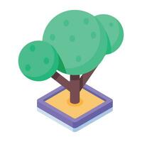 Trees Isometric Icon vector