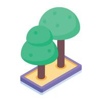 Trees Isometric Icon vector