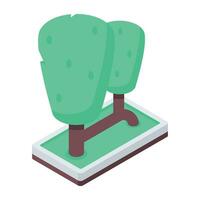 Trees Isometric Icon vector