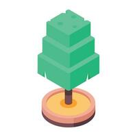 Trees Isometric Icon vector